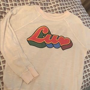 Wildfox Pink Burnout “Luv” Sweater